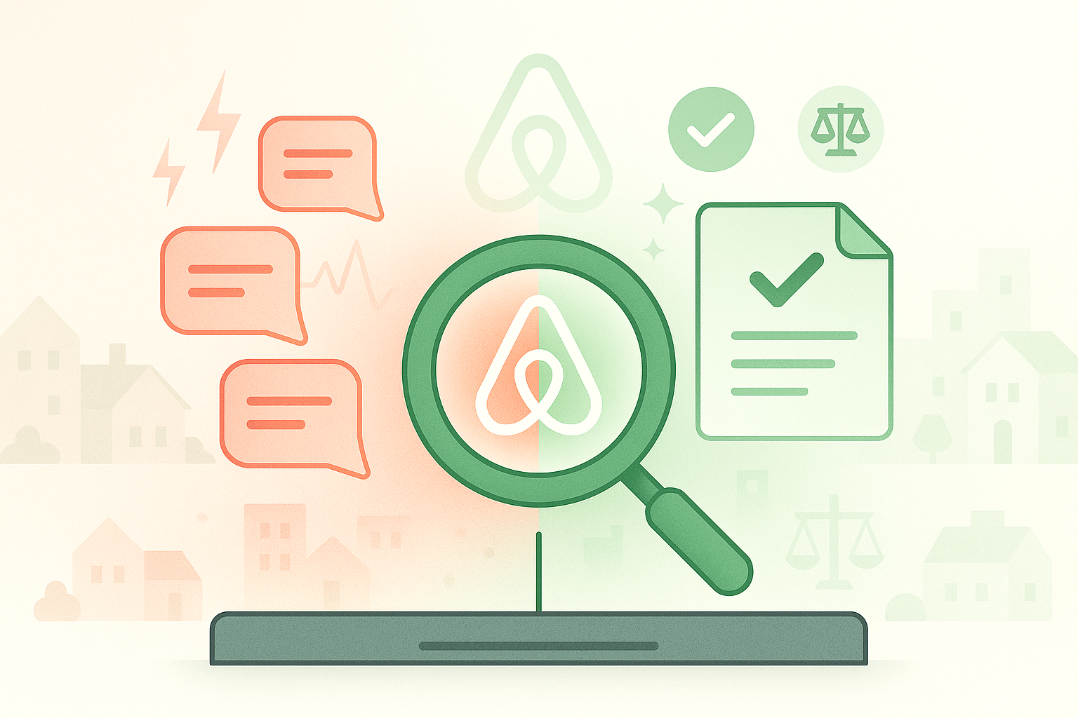 Airbnb extortion policy comparison showing threatening review versus reporting complaint