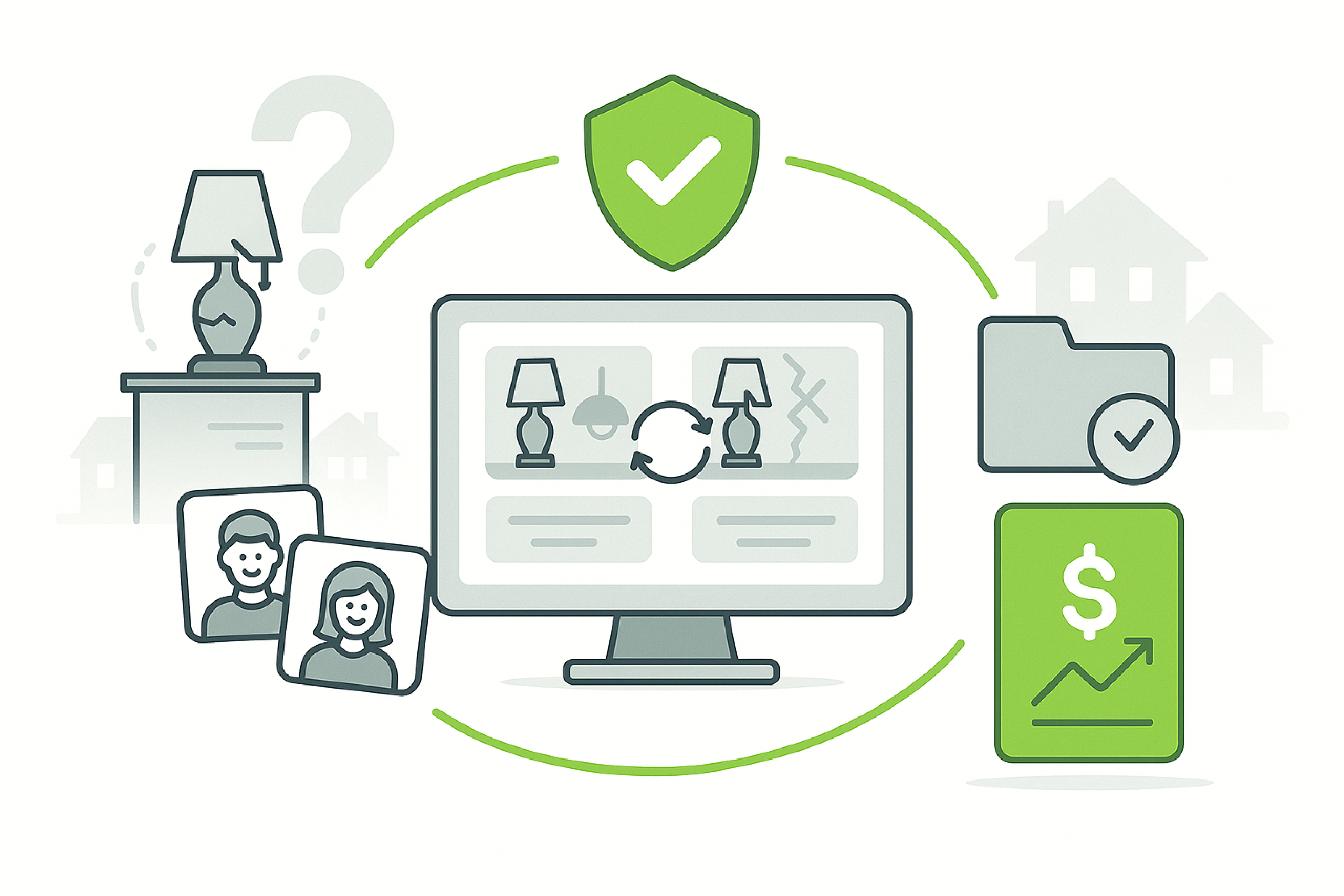 Property damage attribution system showing guest comparison, documentation verification, and revenue recovery process for vacation rentals