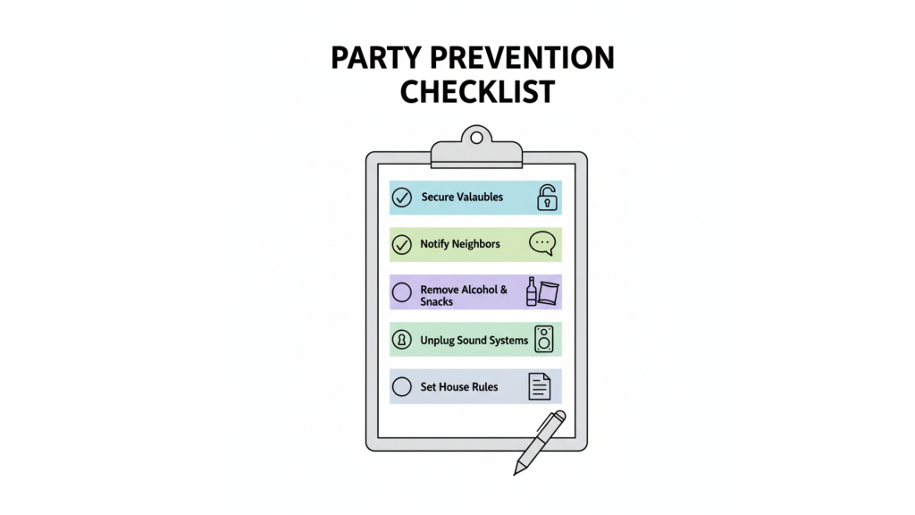 Party prevention checklist for vacation rental managers