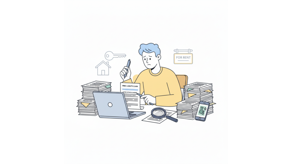 VRBO host liability documentation for guest property damage insurance claim
