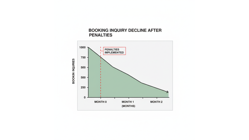Vacation rental direct booking website avoiding platform penalties