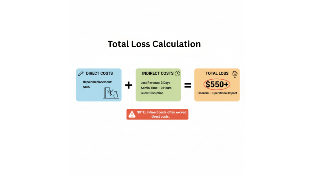 Cost breakdown of property damage attribution failures in vacation rentals