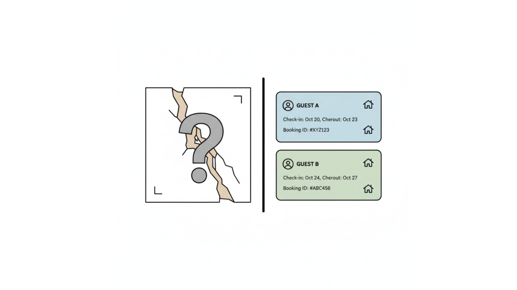 Property damage attribution failure between vacation rental guests