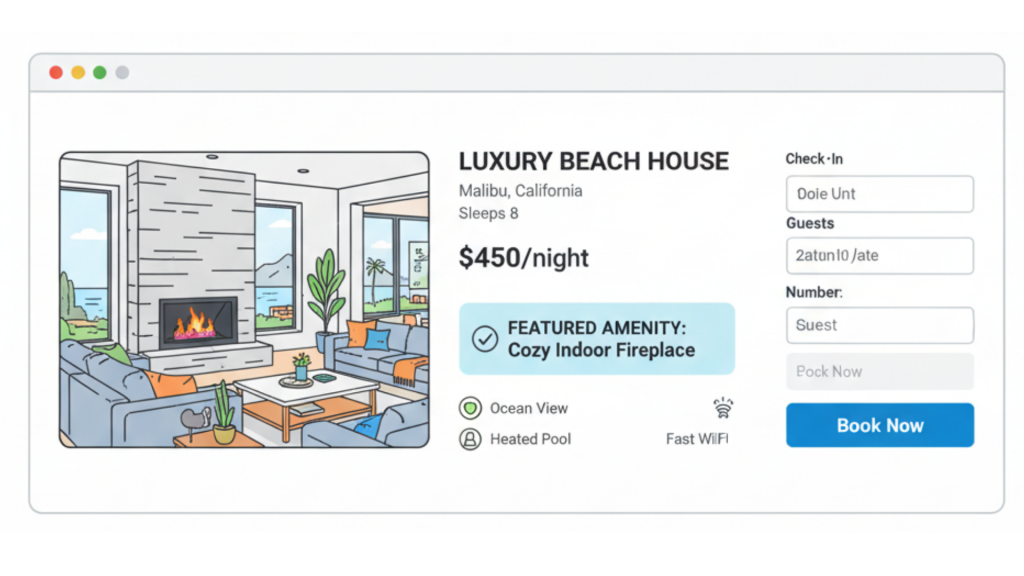 Vacation rental listing showing property details hosts want guests to read
