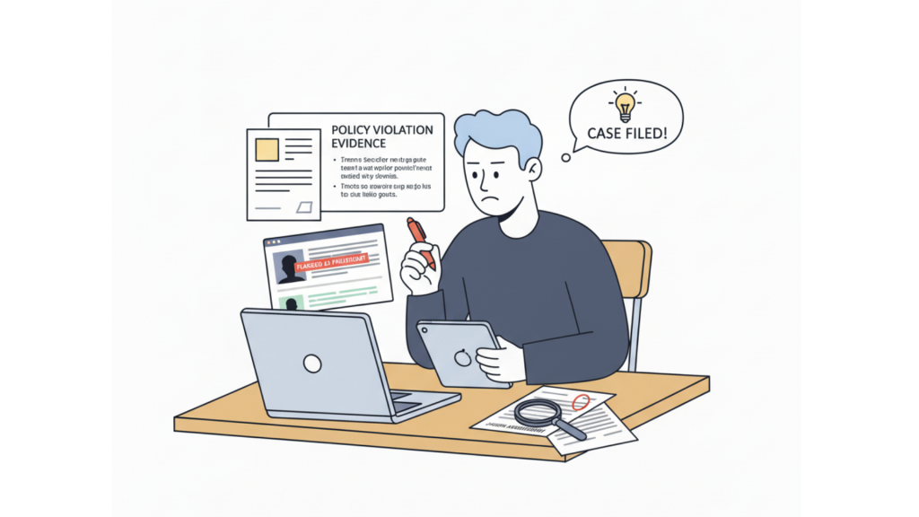host documentation proving review system policy violation