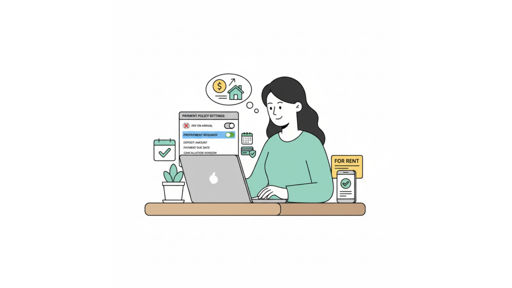 Property manager configuring prepayment policy to replace pay on arrival