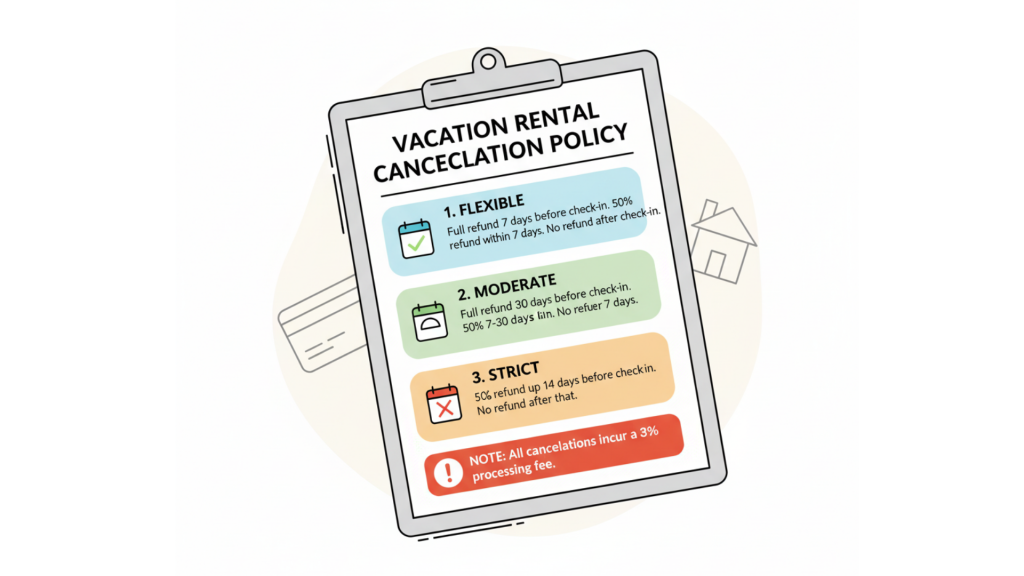 Vacation rental cancellation policy terms