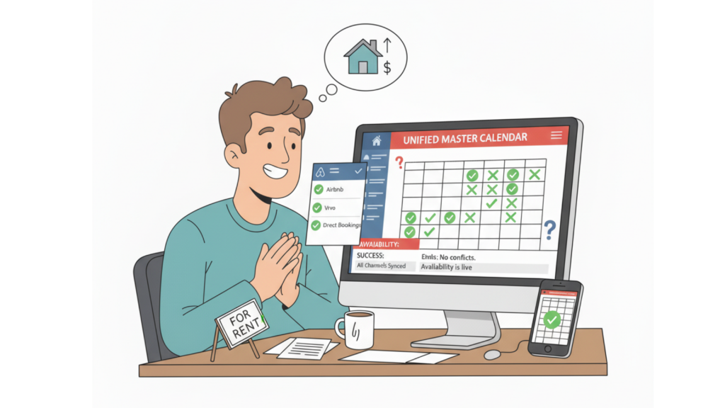 Unified property management calendar solving rental calendar problems