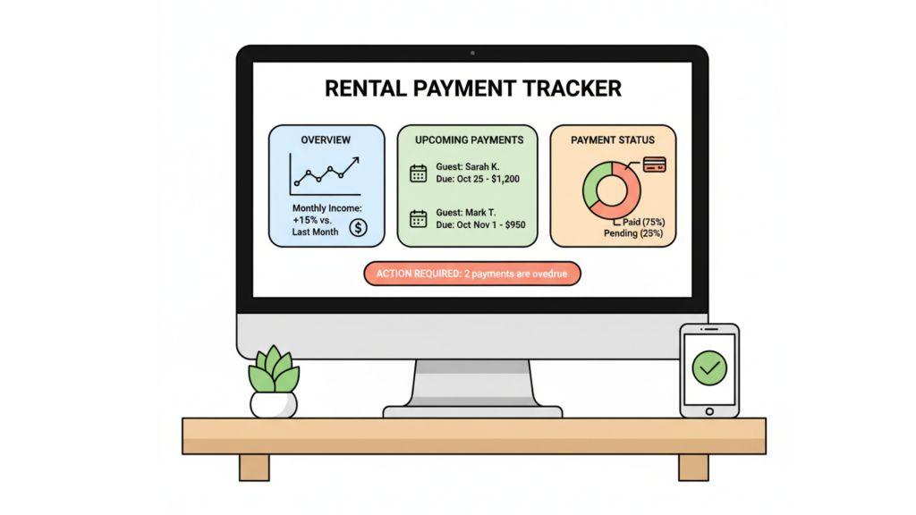 Property management software tracking rental payments