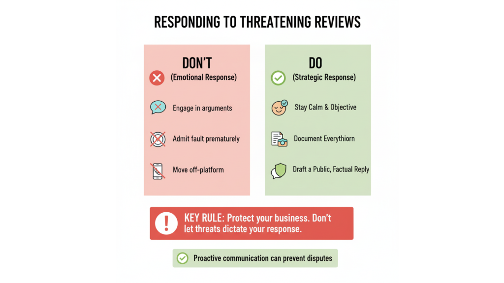 How to respond to bad reviews strategically when guests make threats