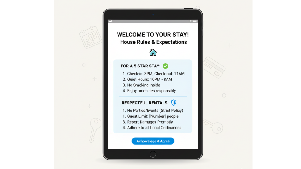 Vacation rental welcome message setting guest expectations clearly