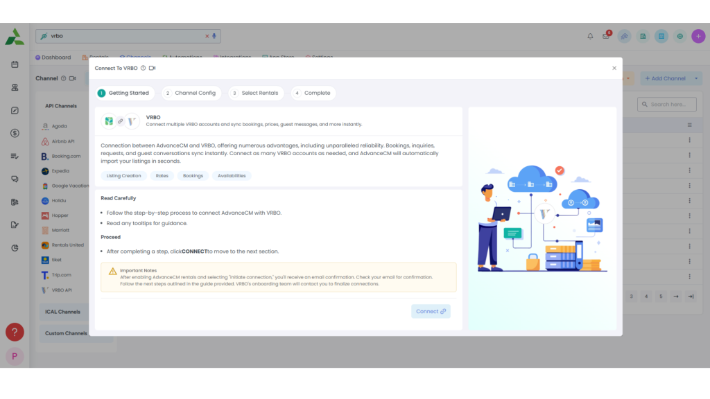 Centralized dashboard showing multiple booking channels and upcoming payments in one view