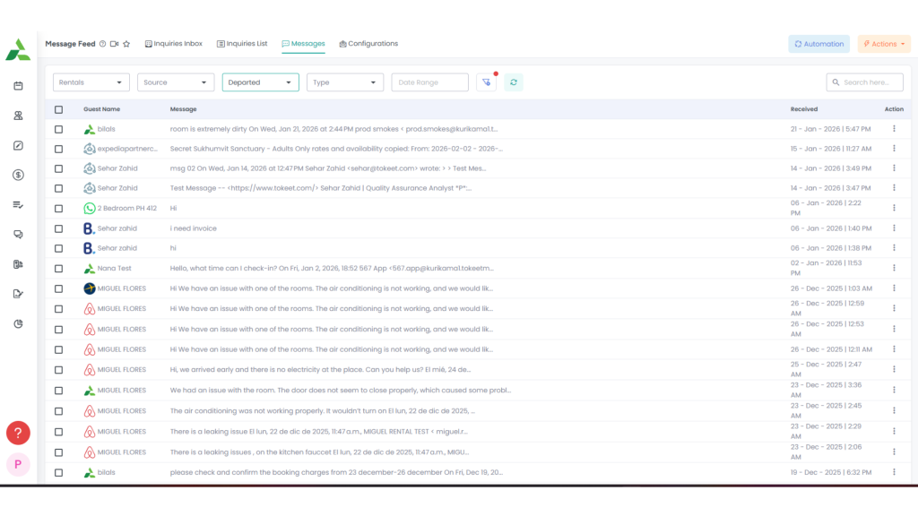 AdvanceCM inbox screenshot applying a saved early checkout refund policy template to a guest refund request.