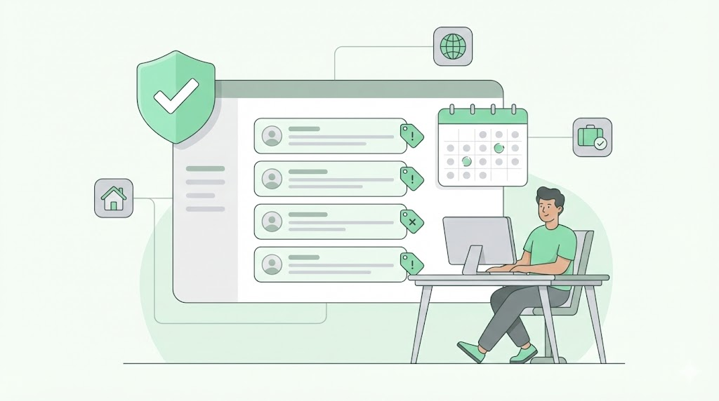 Vrbo host safety workflow with a host managing multiple booking channels from one secure inbox
