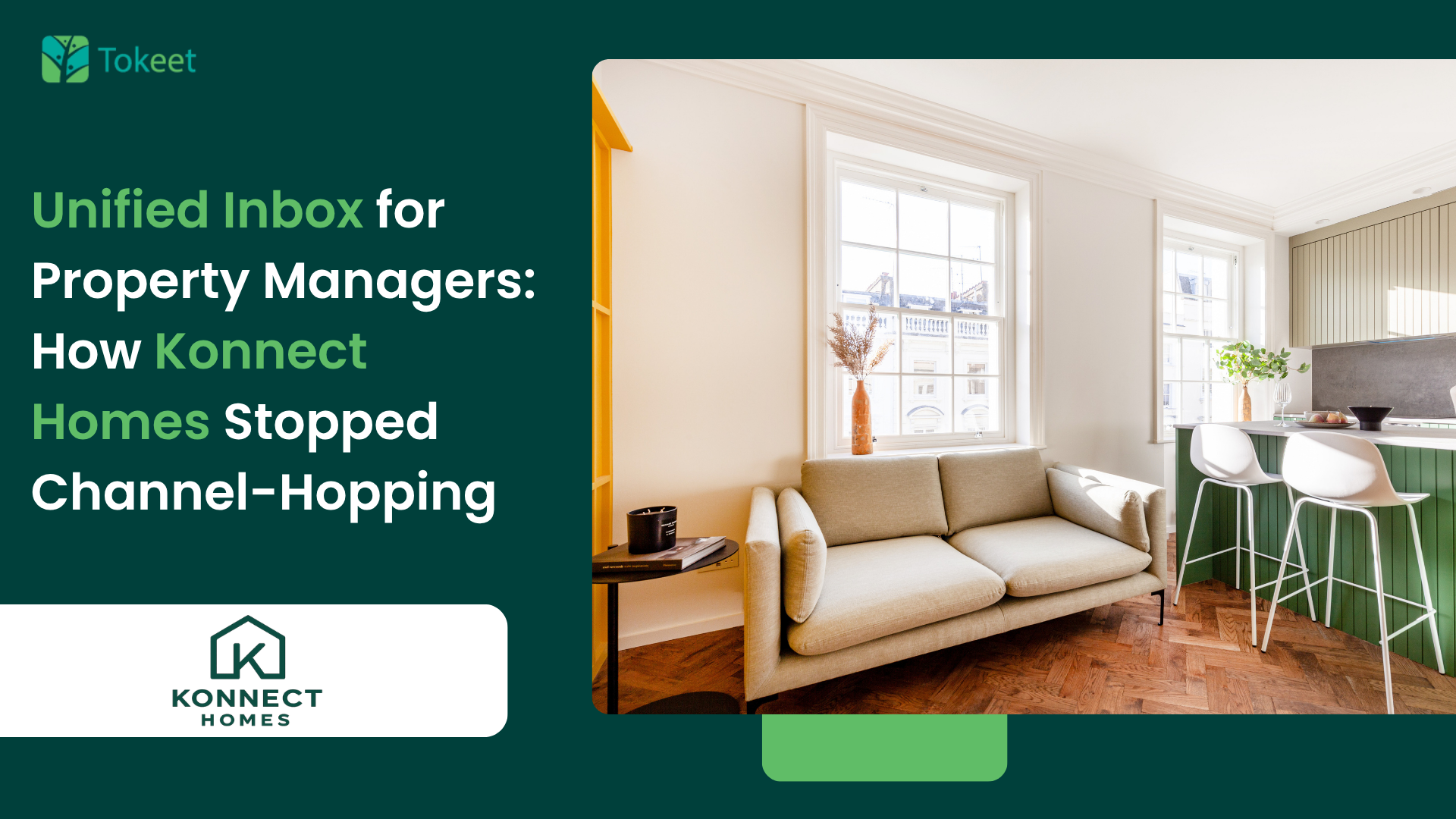 Unified inbox for property managers case study featuring Konnect Homes and AdvanceCM channel-hopping workflow